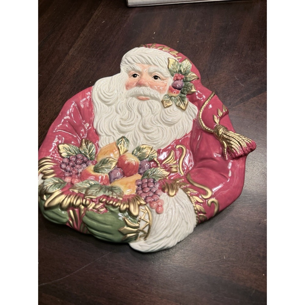 Vintage Fits And Floyd Renaissance Santa Canape Plate Holding Fruit